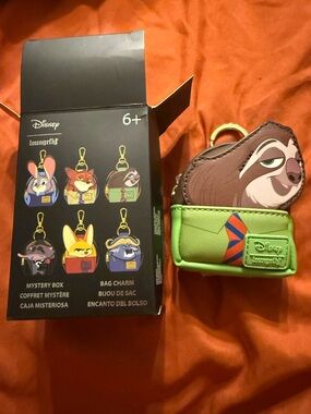 Loungefly Disney Zootopia Flash Sloth Green and Brown Bag Charm Keychain